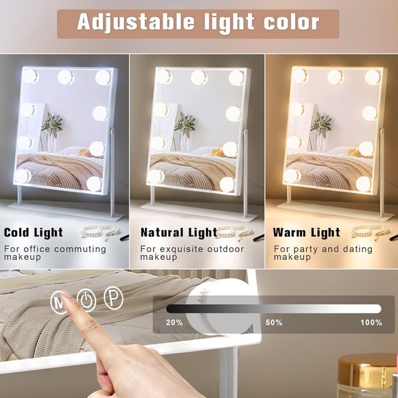 Hollywood vanity mirror size (10 "Lx12 "H). It is the perfect makeup mirror! - Picture 2 of 4